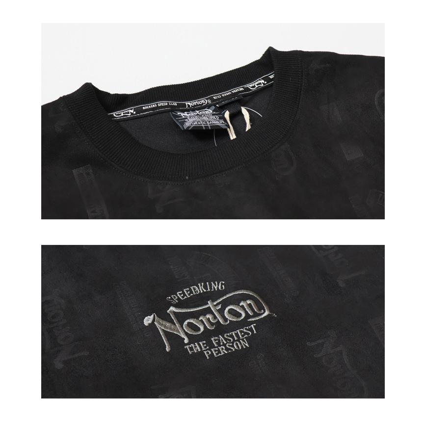 ノートン Norton フェイクスウェード ロンT 総柄エンボス メンズ