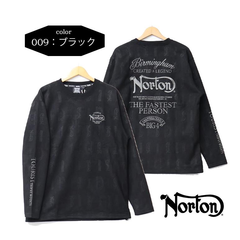 ノートン（NORTON） フェイクスウェード ロンT 総柄エンボス メンズ