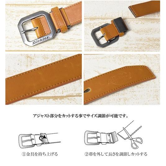 Dickies（ディッキーズ） 35mm幅 プレーン PUレザーベルト メンズ