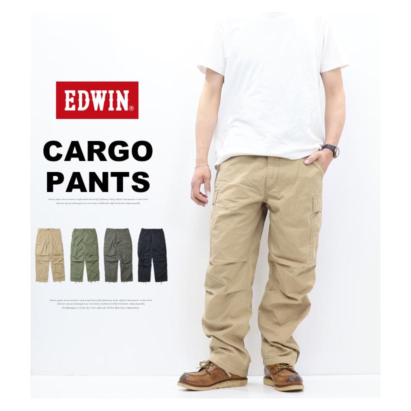 KHAKIS EDWIN エドウィン EK0302 カーゴパンツ リップストップ ワイド