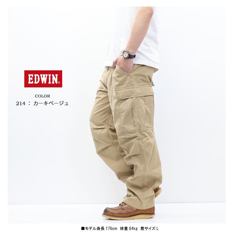 KHAKIS EDWIN エドウィン EK0302 カーゴパンツ リップストップ ワイド