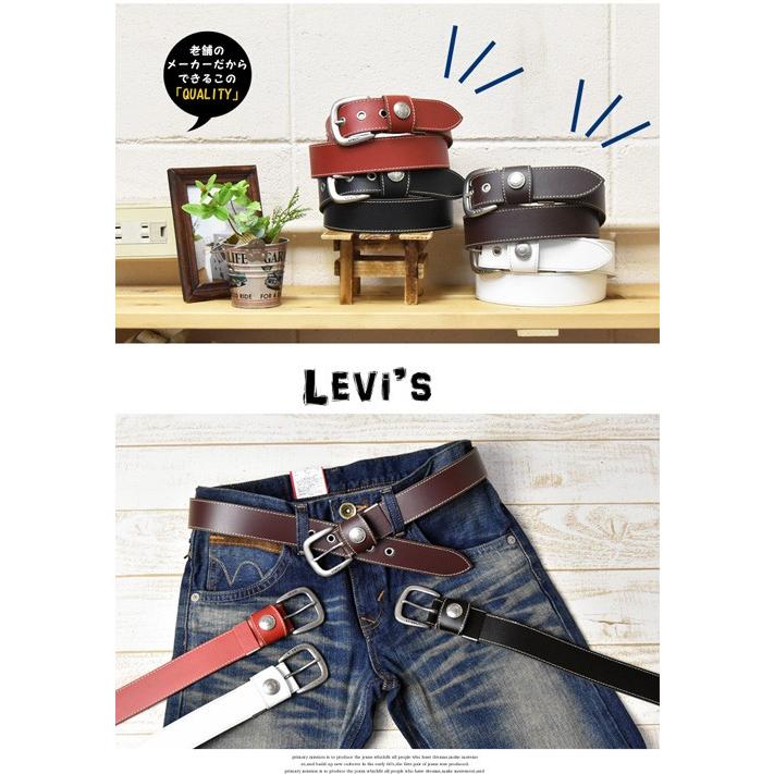 Levi's（リーバイス） 40mm幅 ステッチ コンチョ レザーベルト メンズ