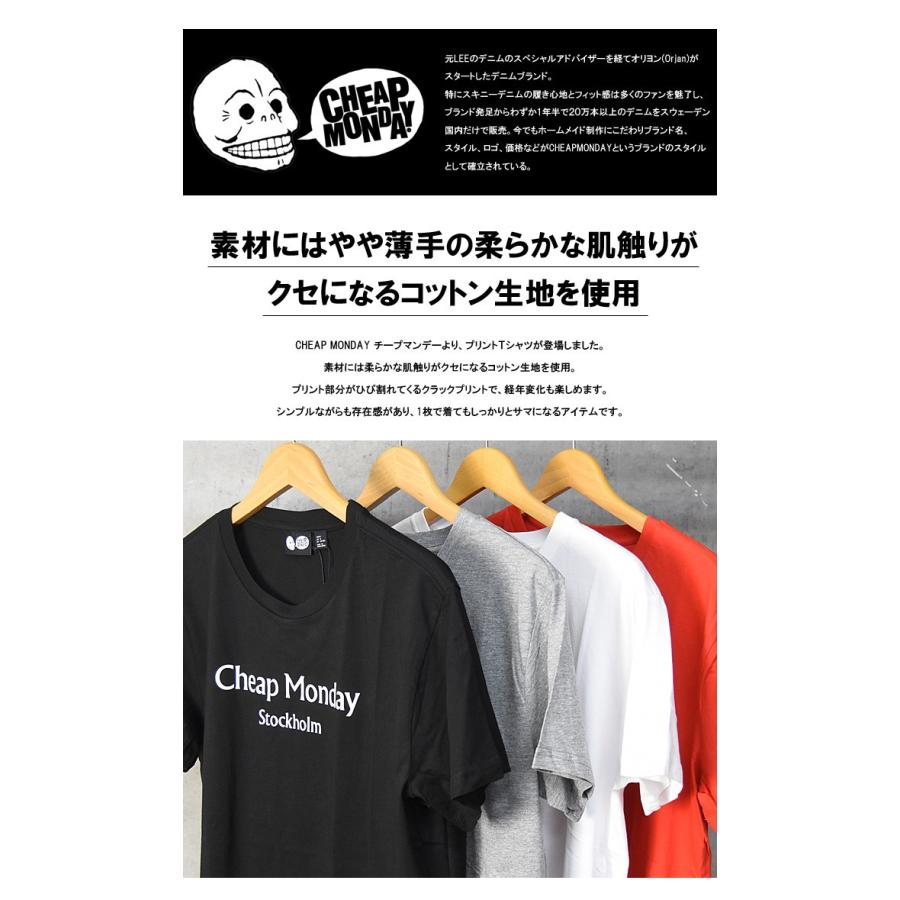 SALE CHEAP MONDAY チープマンデー　プリント 半袖 Tシャツ 半T メンズ レディース ユニセックス ロゴTシャツ カットソー インナー 0638599 | CHEAP MONDAY | 02