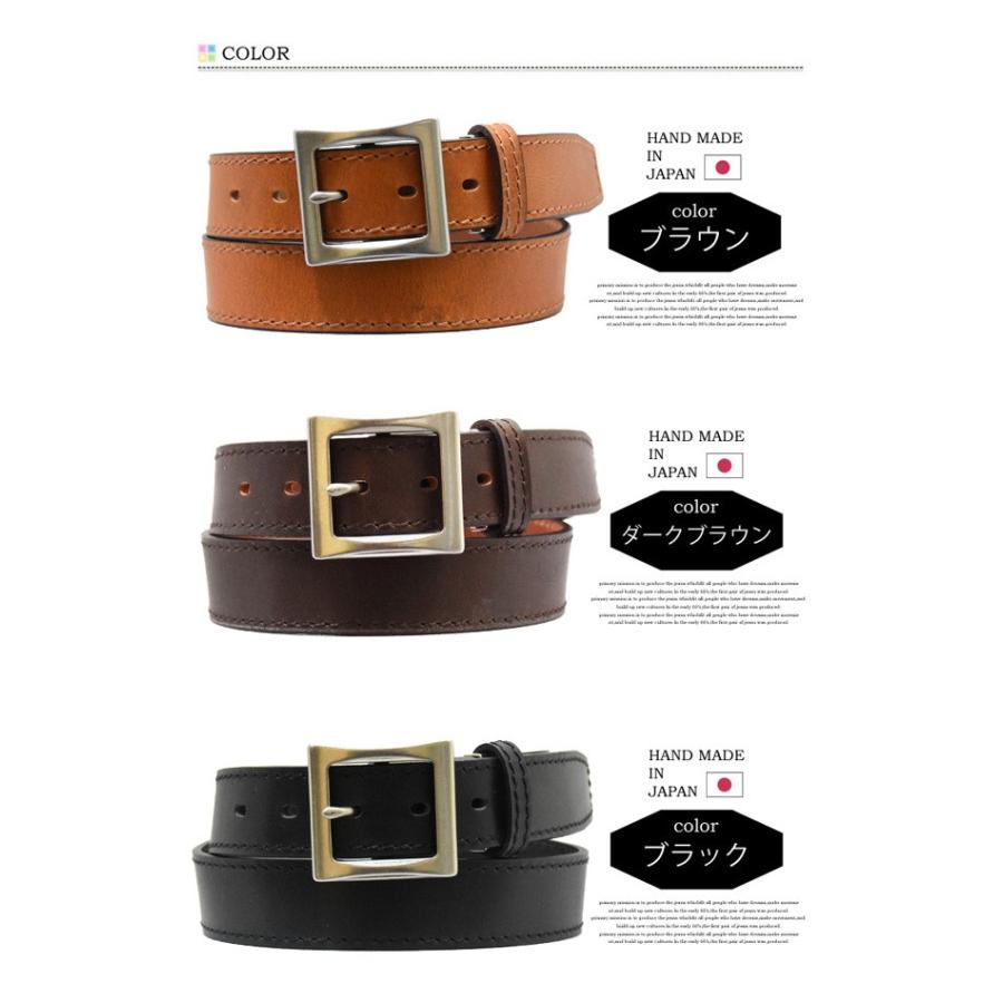 飯田工房 バッファローレザー ステッチベルト 本革 日本製 レザーベルト メンズ Ik3508 Rex One 通販 Yahoo ショッピング