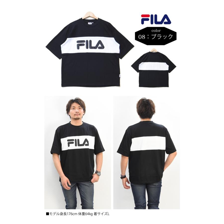 SALE セール FILA フィラ 切り替え ロゴプリント 半袖 Tシャツ ビッグTシャツ FM4799 | FILA | 03