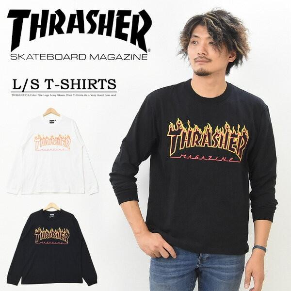 THRASHER（スラッシャー） SALE セール フレイムロゴプリント 長袖 T