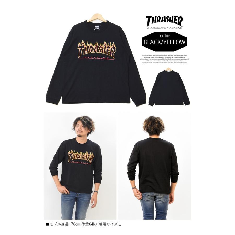 THRASHER（スラッシャー） SALE セール フレイムロゴプリント 長袖 T