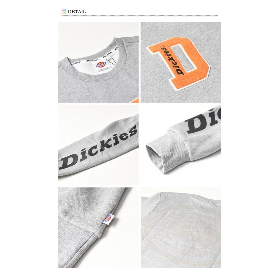 SALE セール Dickies ディッキーズ サガラロゴ刺繍 袖プリント トレーナー 裏起毛スウェット ビッグプリント スウェットシャツ DK006890｜rexone｜12