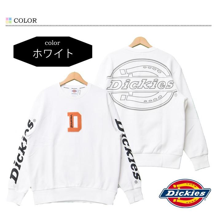 SALE セール Dickies ディッキーズ サガラロゴ刺繍 袖プリント トレーナー 裏起毛スウェット ビッグプリント スウェットシャツ DK006890｜rexone｜03