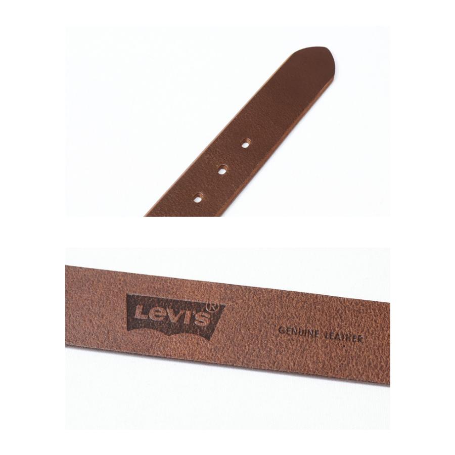 Levi's（リーバイス） メタルプレート レザーベルト 本革 メンズ