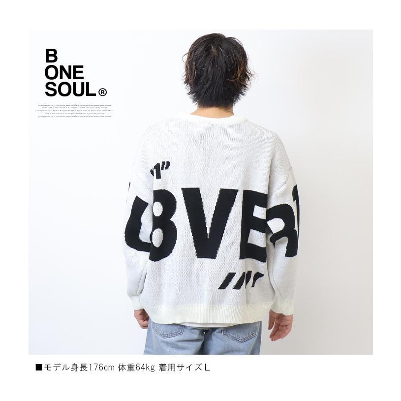 【未使用】1PIU1UGUALE3 GOLF Rネックビッグフルロゴ ニット 5 B ONE SOUL ビーワンソウル バックビッグロゴ ニット セーター