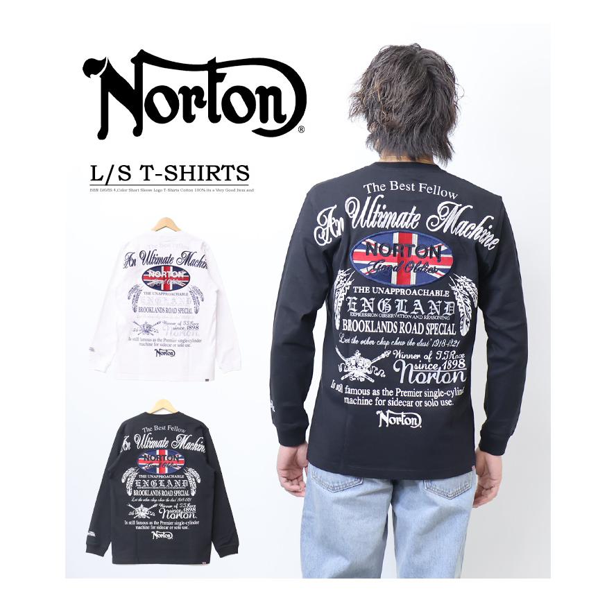 Norton ノートン バックインパクトユニオンジャック ロンT メンズ カットソー 長T 長袖Tシャツ 送料無料 241N1103B｜rexone｜02