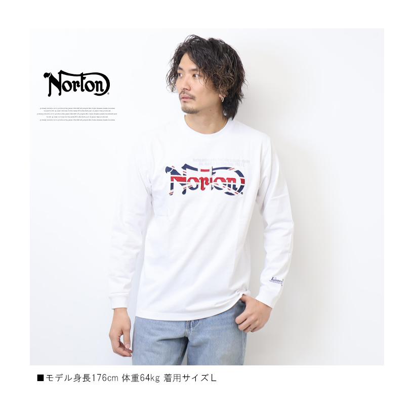 Norton ノートン バックインパクトユニオンジャック ロンT メンズ カットソー 長T 長袖Tシャツ 送料無料 241N1103B｜rexone｜05