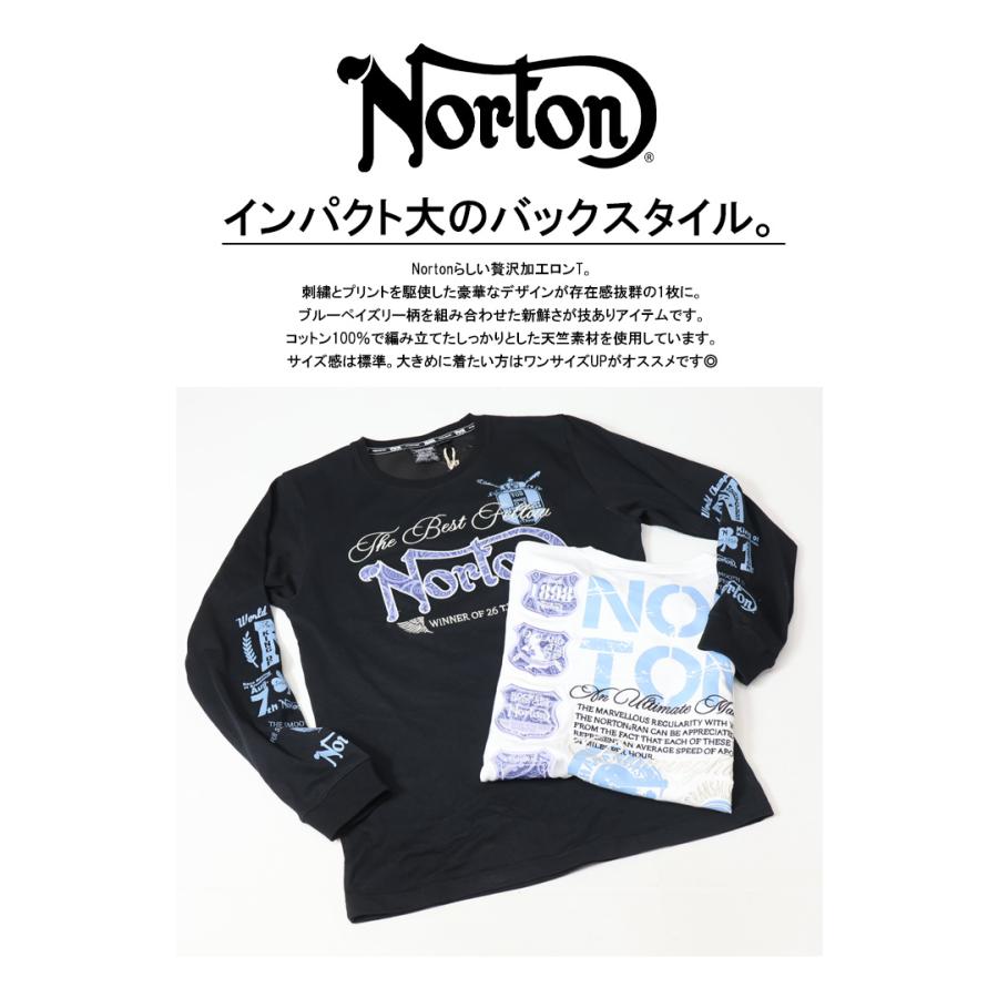ノートン Norton ブルーペイズリー MAX ロンT メンズ カットソー ノートン Norton ブルーペイズリー MAX ロンT メンズ カットソー