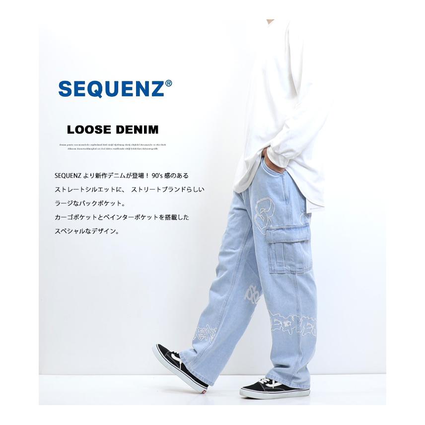 ルーズデニムカーゴ ルーズ デニムカーゴパンツ ワイドシルエット[品番：RQ000009402