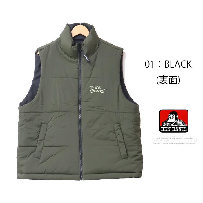 リバーシブル　アウター　ベスト BEN DAVIS ベンデイビス リバーシブル フェイクダウン 中綿