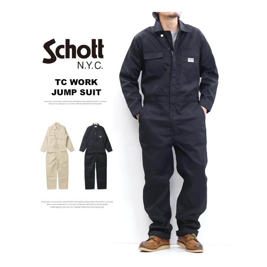 Schott ショット TC ワーク ジャンプスーツ つなぎ ツナギ 長袖 オールインワン メンズ 送料無料 3116033 782-3910008｜rexone｜02