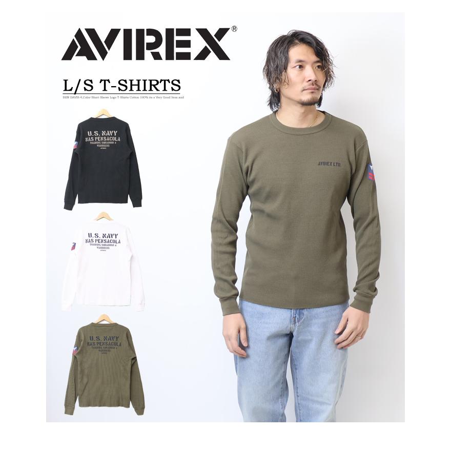 AVIREX アヴィレックス ワッフル プリント 長袖Tシャツ U.S.NAVY サーマルTシャツ メンズ ロンT 長T アビレックス 送料無料 783-4130006｜rexone｜02