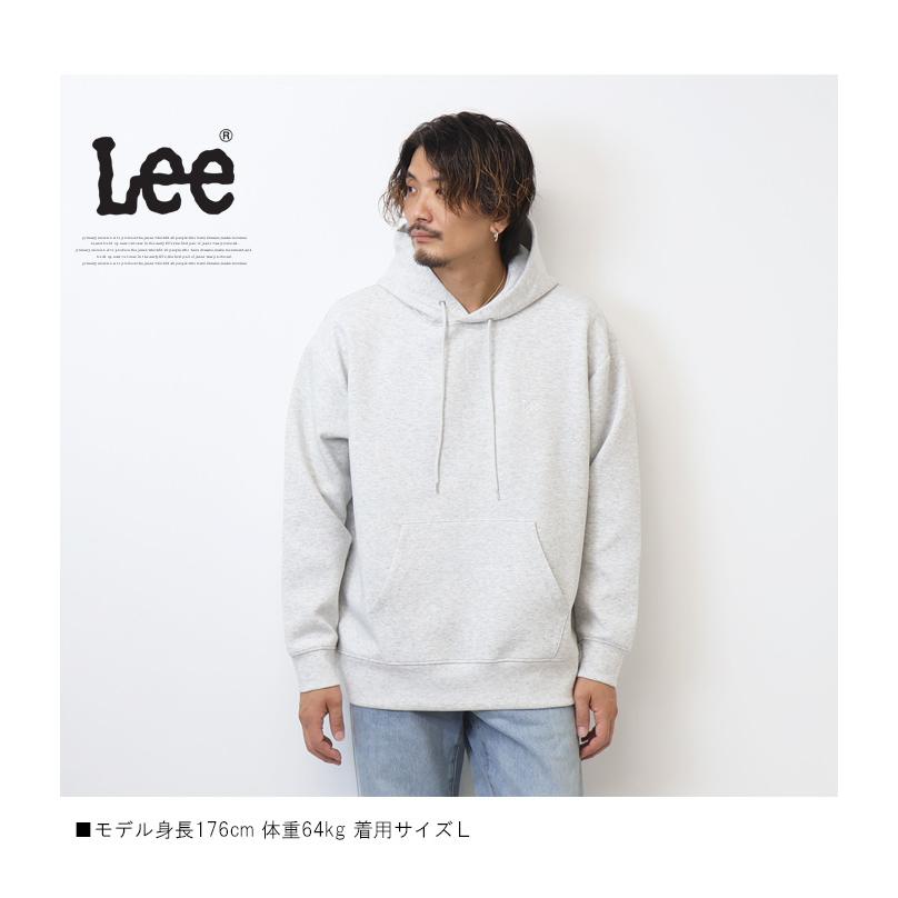 Lee リー ダンボールニット ミニロゴ刺繍 プルパーカー Lee リー ダンボールニット ミニロゴ刺繍 プルパーカー
