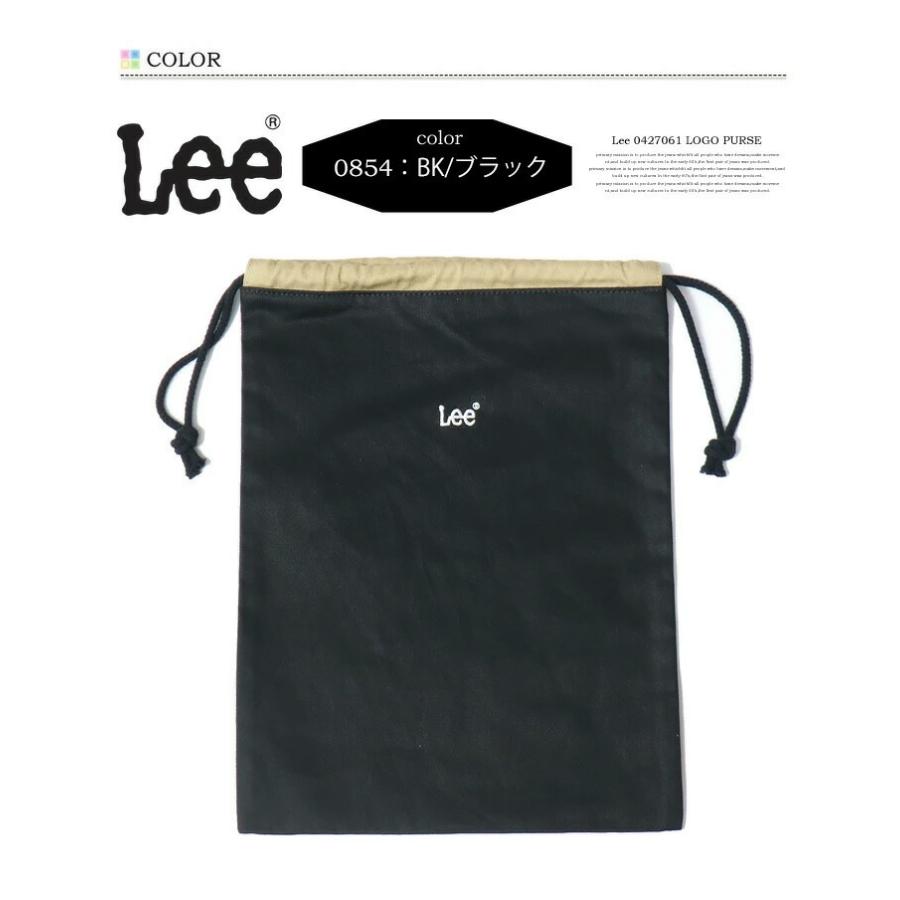 Lee（リー） ロゴ刺繍 巾着袋 Lサイズ ポーチ キンチャク 着替え入れ