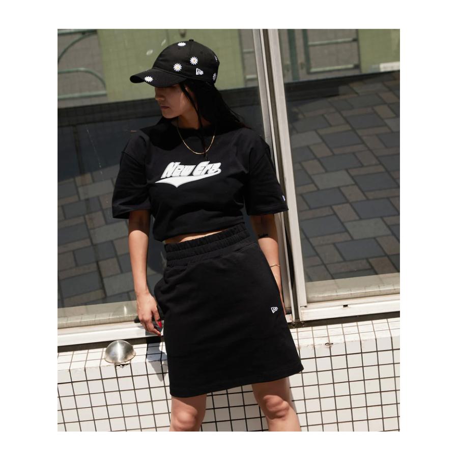 NEW ERA ニューエラ スコート 黒 ラップスカート風 インナーパンツ付　Ｌ NEW ERA（ニューエラ） レディース ヘビーウェイト コットン スカート