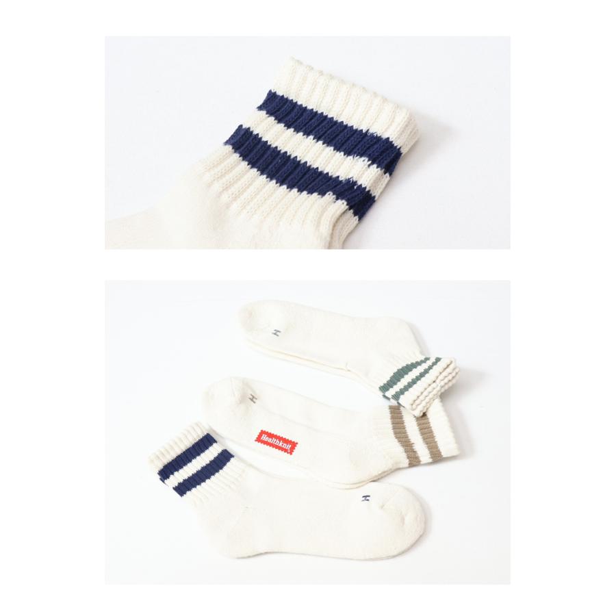 Healthknit ヘルスニット 3P ソックス シンカー2本ライン