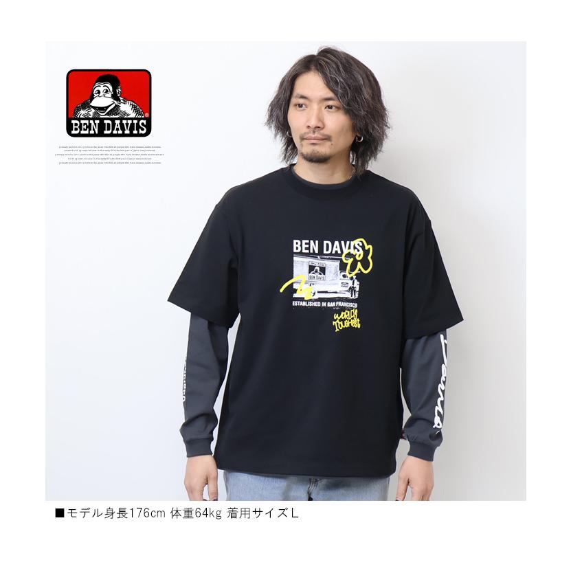 BEN DAVIS ベンデイビス フォト レイヤード 長袖Tシャツ 半袖T