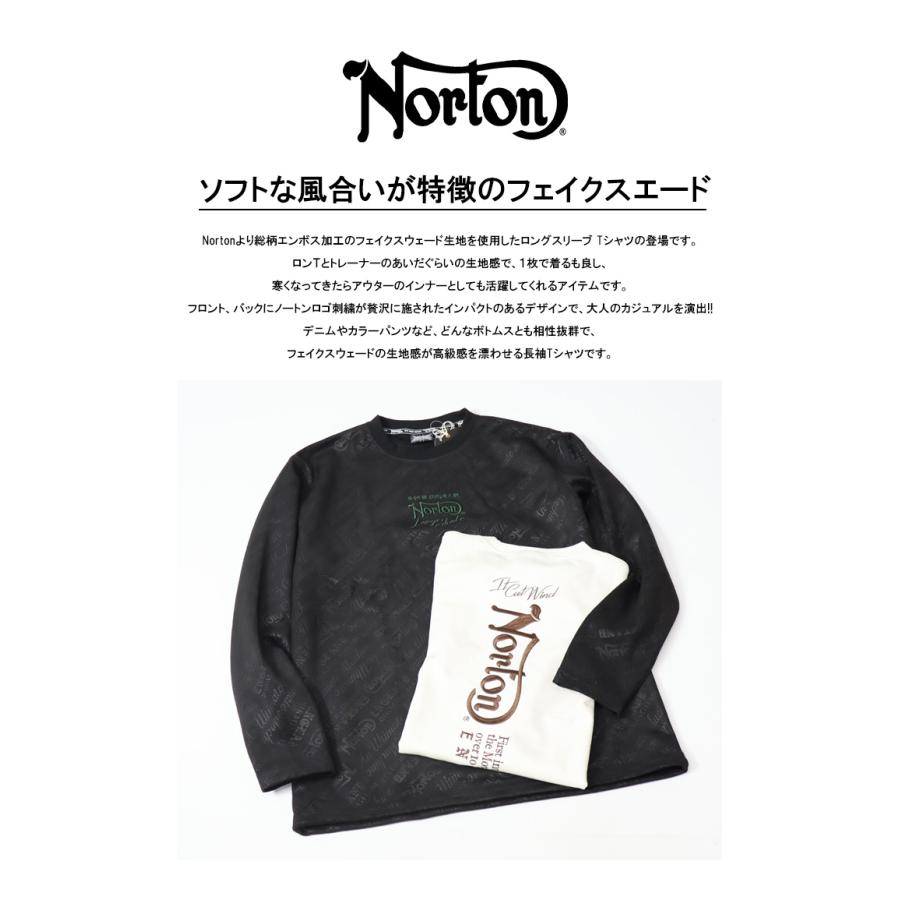 ノートン（NORTON） フェイクスウェード ロンT 総柄エンボス メンズ