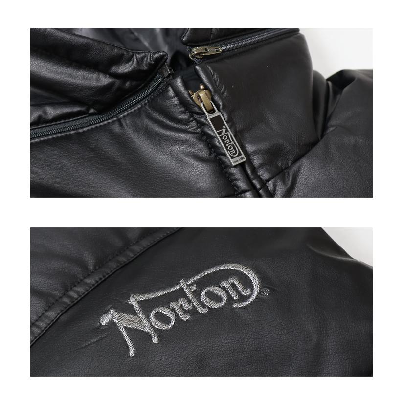 ノートン（NORTON） フェイクレザー フード脱着 中綿ベスト メンズ 