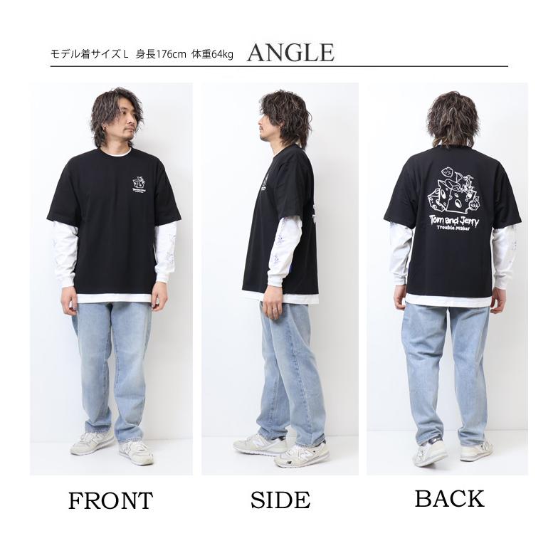 SEQUENZ トムとジェリー レイヤード 長袖Tシャツ 半袖Tシャツ