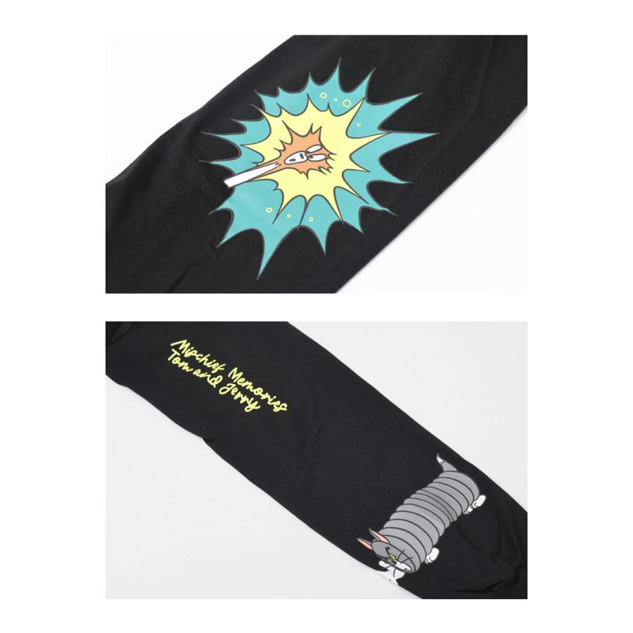 SEQUENZ トムとジェリー カレッジプリント 長袖Tシャツ ビッグT ロンT