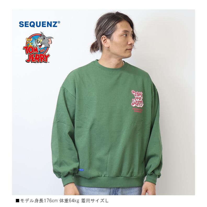 SEQUENZ トムとジェリー 90sスタイル バックプリント クルー SEQUENZ トムとジェリー 90sスタイル バックプリント クルー
