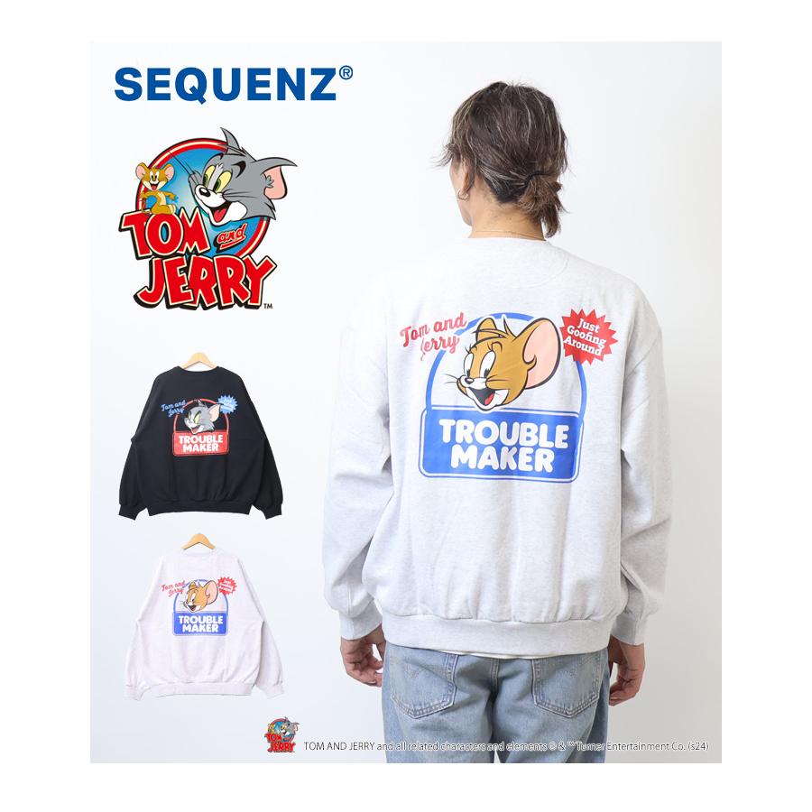 SEQUENZ トムとジェリー レトロ バックプリント クルーネック SEQUENZ トムとジェリー レトロ バックプリント クルーネック