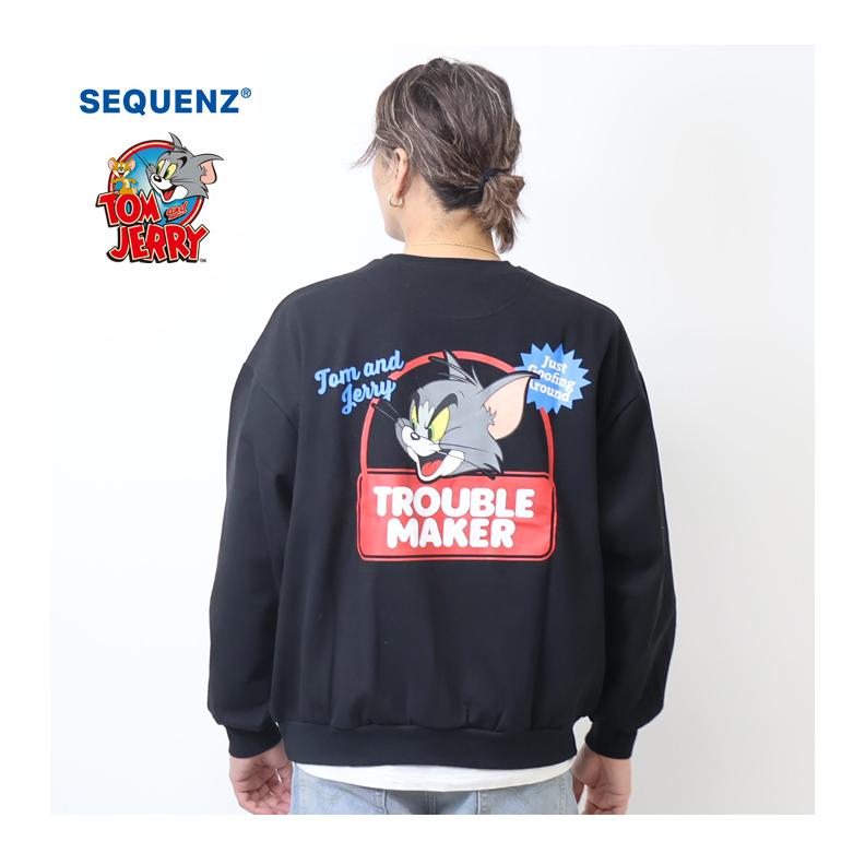 SEQUENZ トムとジェリー レトロ バックプリント クルーネック