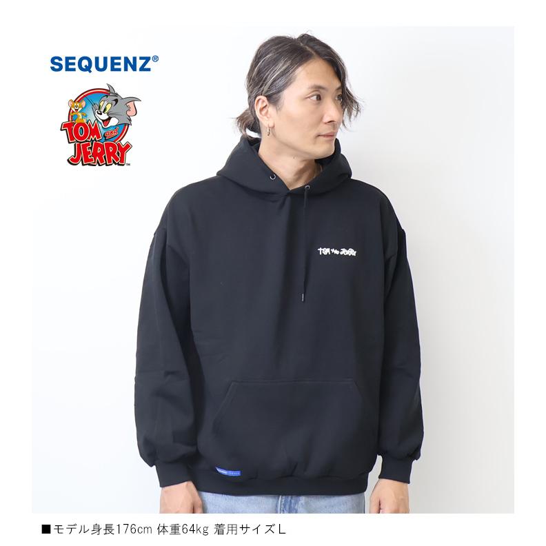 SEQUENZ トムとジェリー バックプリント スウェットパーカー 裏 SEQUENZ トムとジェリー バックプリント スウェットパーカー 裏
