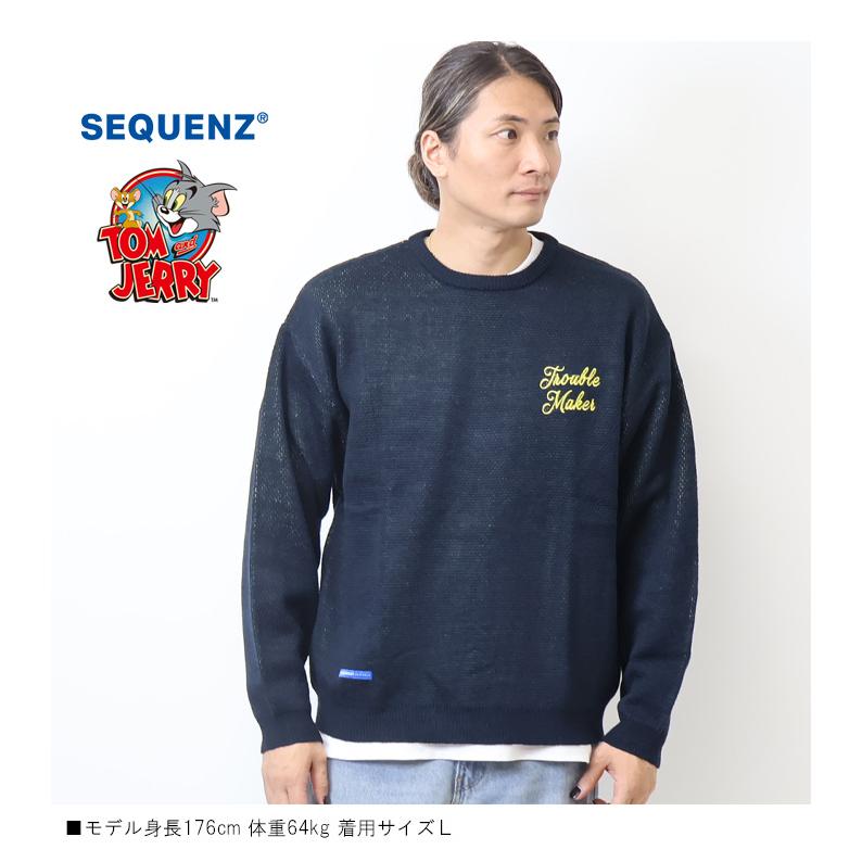 SEQUENZ トムとジェリー サークルジャガード セーター ニット クルー