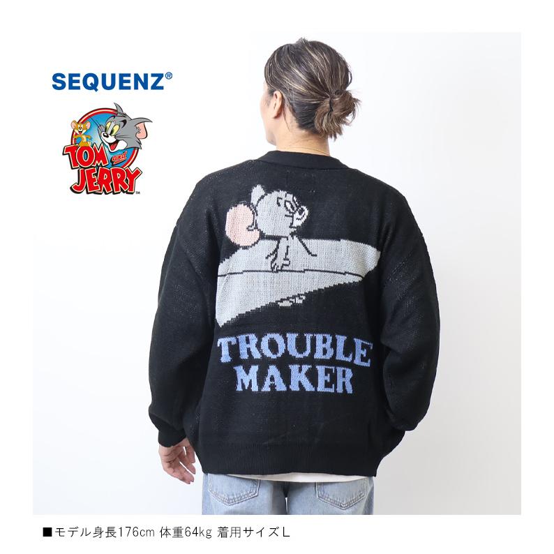 SEQUENZ トムとジェリー ファニーアート ジャガード ニット