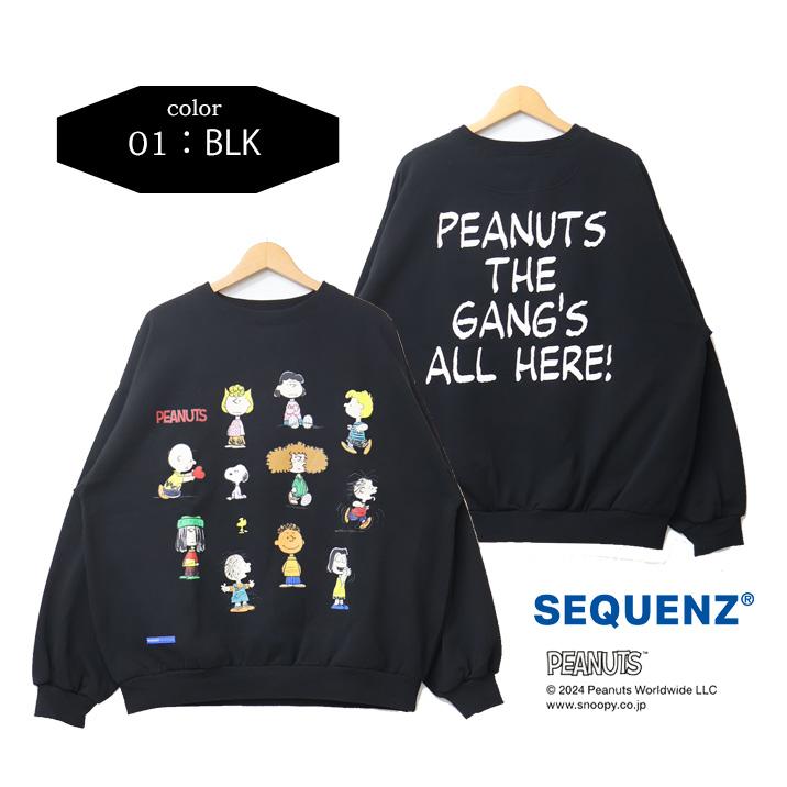 SEQUENZ スヌーピー キャラクタープリント クルーネックスウェット 裏