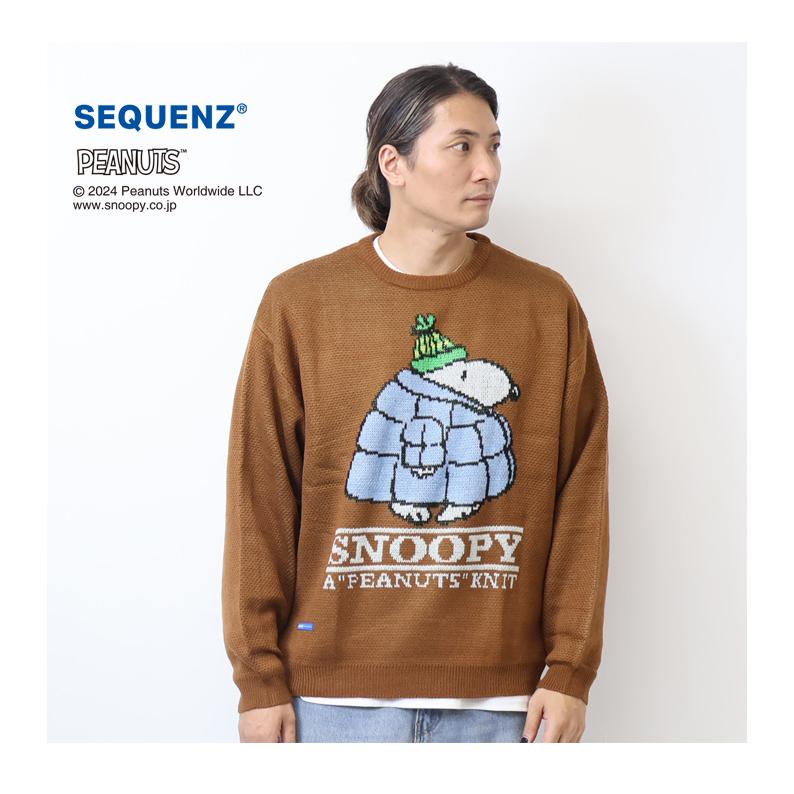 SEQUENZ スヌーピー ジャガード セーター ニット クルーネック SEQUENZ スヌーピー ジャガード セーター ニット クルーネック