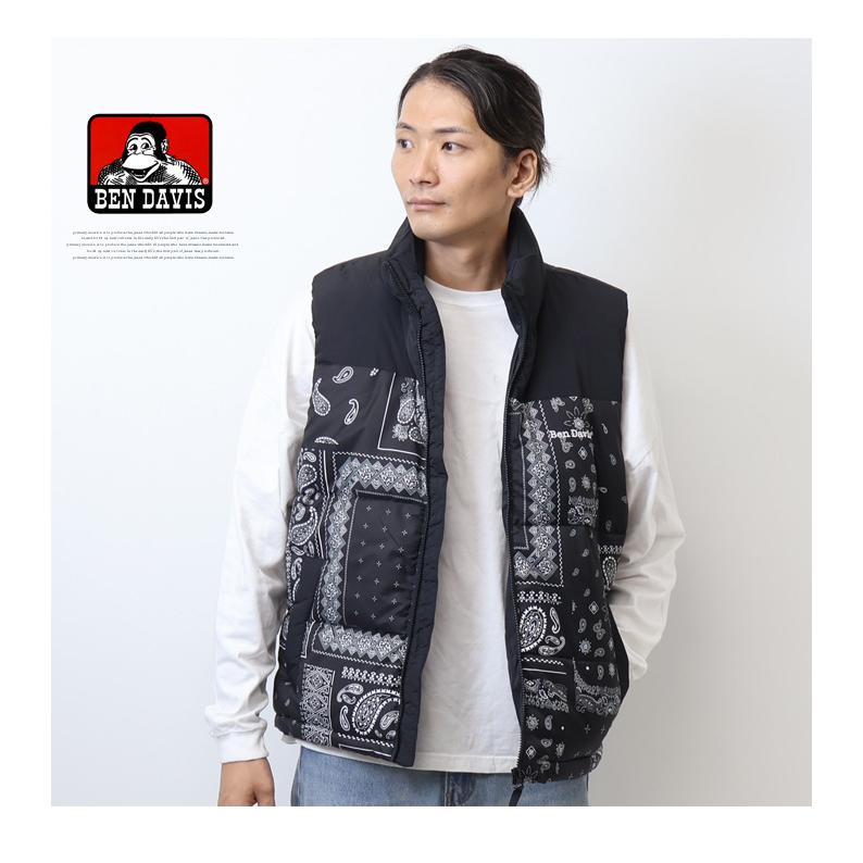 BEN DAVIS バンダナ柄 ダウンベスト Lサイズ BEN DAVIS バンダナ柄 ダウンベスト Lサイズ BEN DAVIS ベン