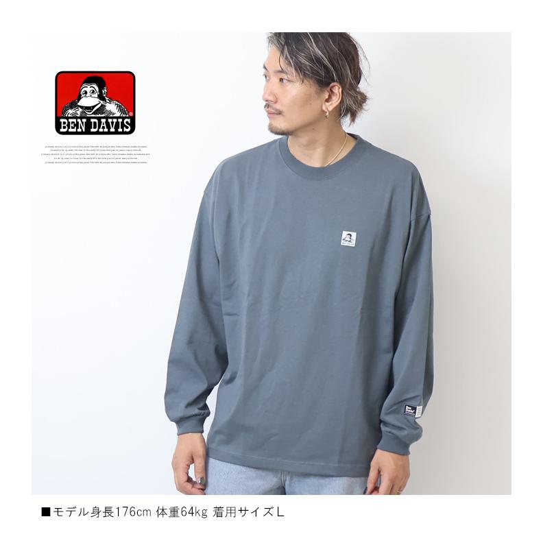 BEN DAVIS（ベンデイビス） ワンポイント バックプリント 長袖Tシャツ