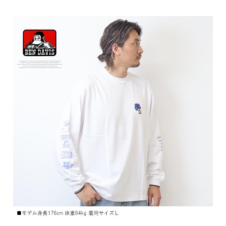 BEN DAVIS（ベンデイビス） バブルロゴプリント 長袖Tシャツ ビッグ