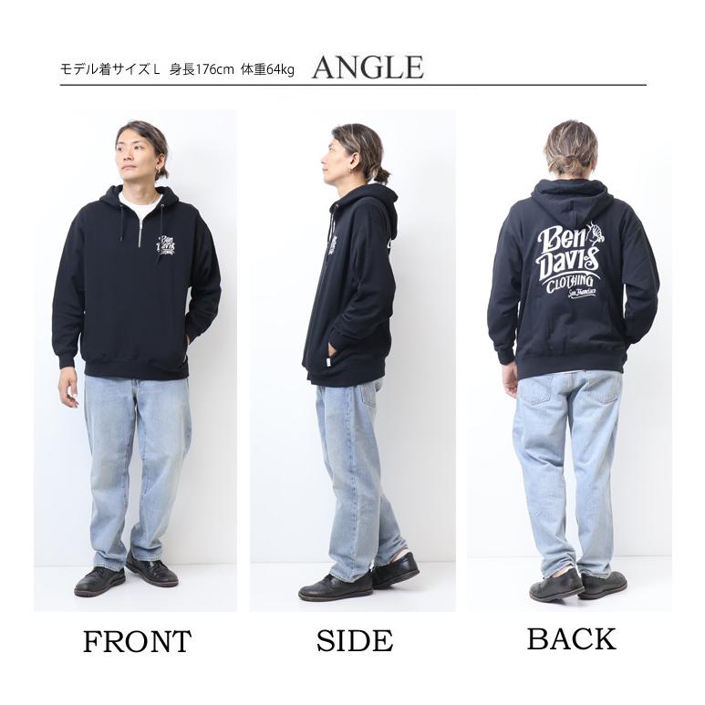 BEN DAVIS ベンデイビス クラシックロゴ ハーフジップフーディ BEN DAVIS ベンデイビス クラシックロゴ ハーフジップフーディ