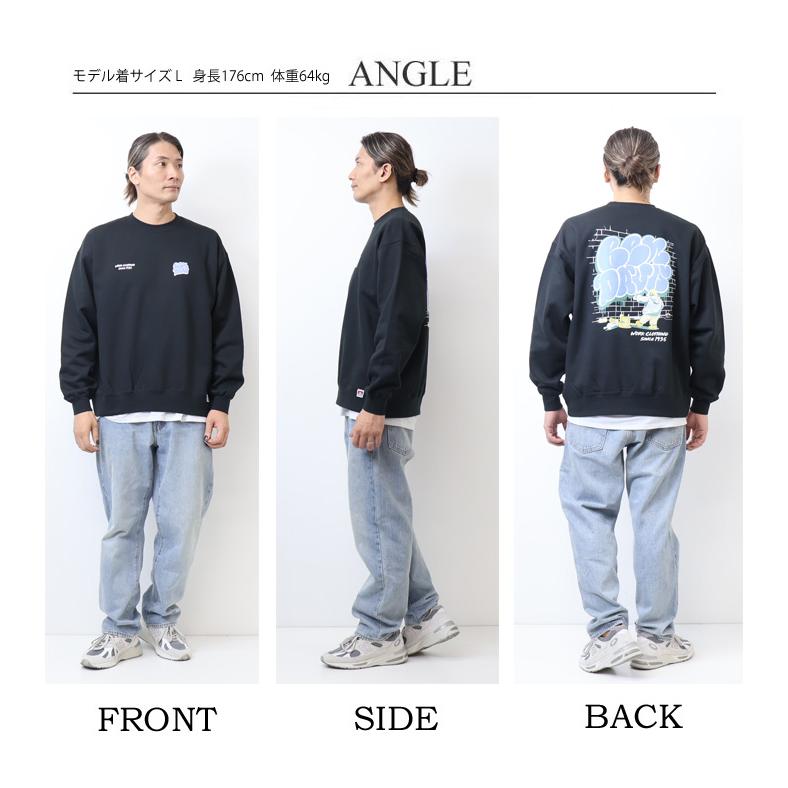 BEN DAVIS ベンデイビス ウォールアート クルーネックスウェット BEN DAVIS ベンデイビス ウォールアート クルーネックスウェット
