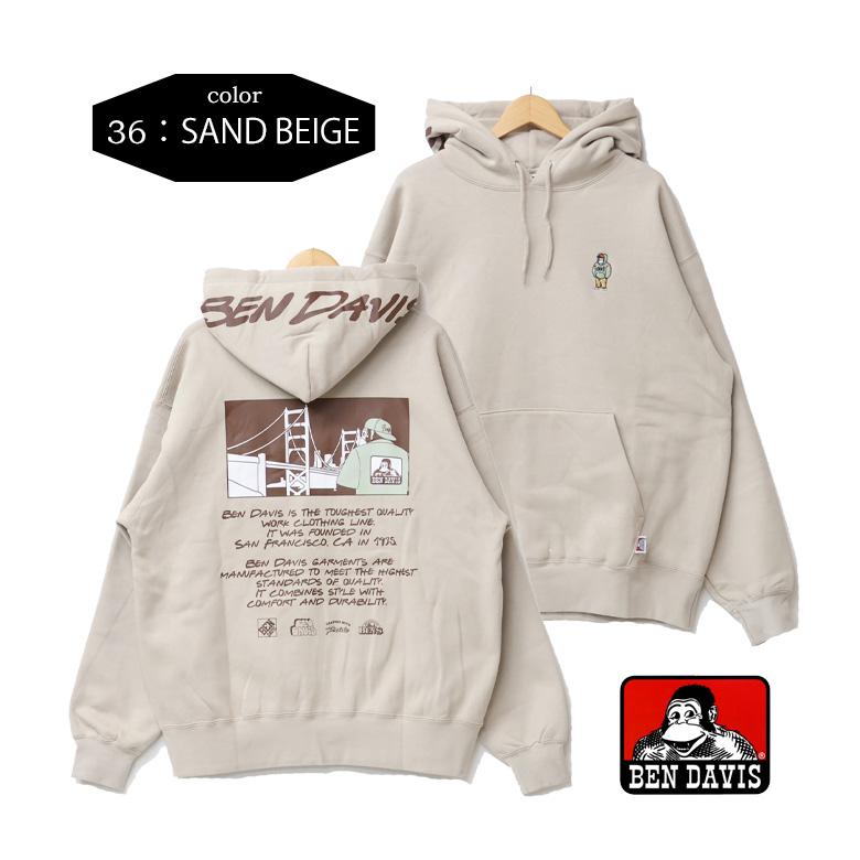 BEN DAVIS（ベンデイビス） フードロゴ バックプリント スウェット