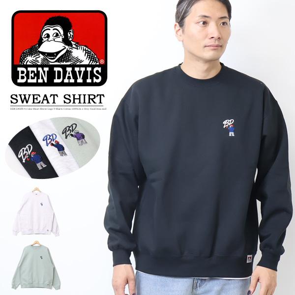 BEN DAVIS（ベンデイビス） ミニゴリラ刺繍 クルーネックスウェット 裏