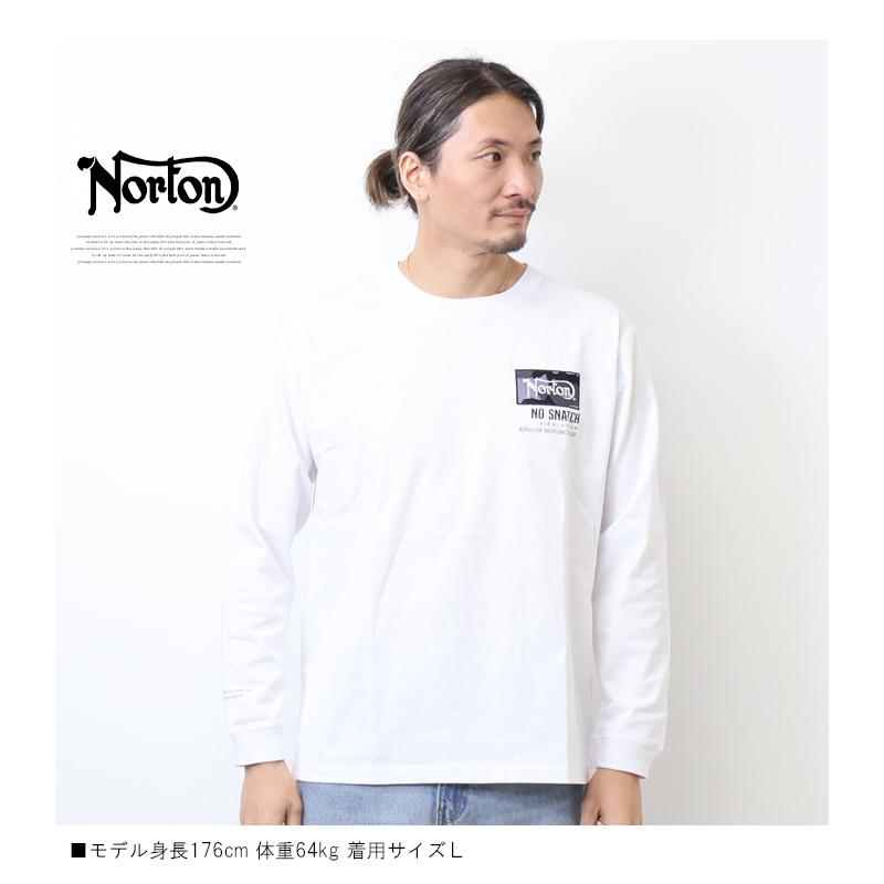 Norton ノートン ロンT ホワイト ファイヤー Mサイズ 刺繍ロゴ 長袖Tシャツ ホワイト ロンT 白 M Norton ノートン ロンT ホワイト ファイヤー Mサイズ 刺繍ロゴ 長袖T