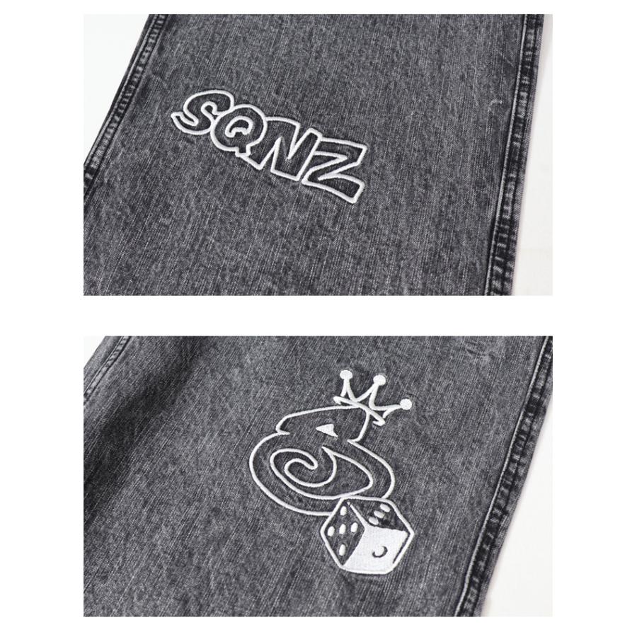 SEQUENZ シークエンズ 刺繍 ルーズデニムパンツ ジーンズ メンズ SEQUENZ シークエンズ 刺繍 ルーズデニムパンツ ジーンズ メンズ