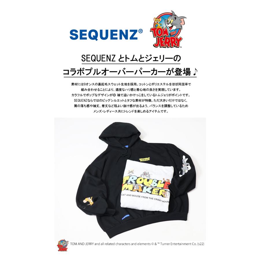 SEQUENZ トムとジェリー カラフルプリント スウェットパーカー SEQUENZ トムとジェリー カラフルプリント スウェットパーカー