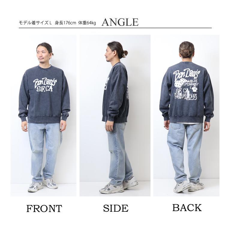 BEN DAVIS（ベンデイビス） パウダーブリーチ加工 クルーネック